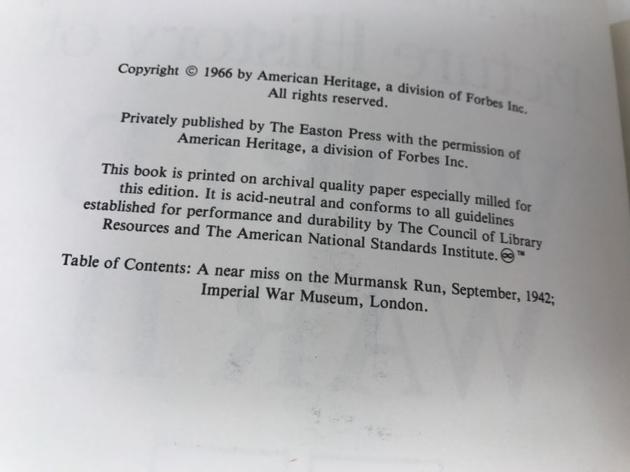 Easton Press Hardcover Book 'The American Heritage Picture History Of World War II' Collector's Edition [Photo 8]