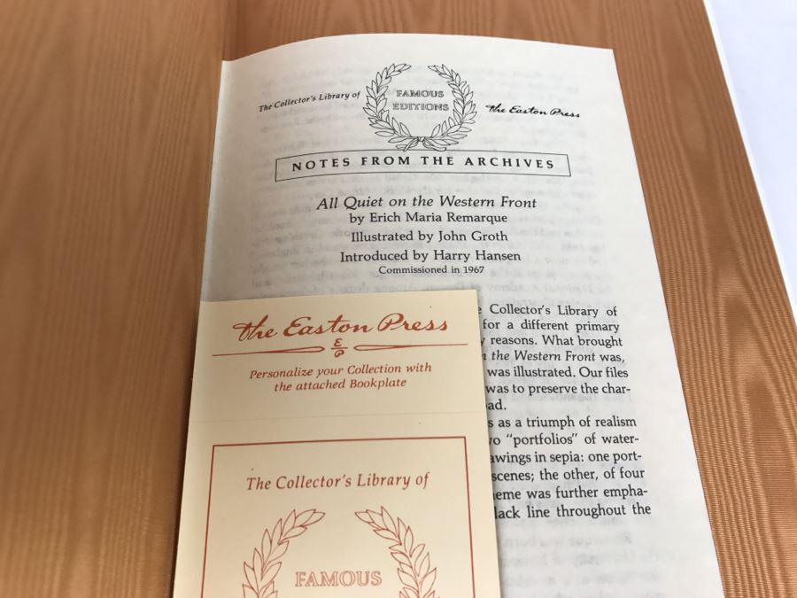 Easton Press Hardcover Book 'All Quiet On The Western Front' By Erich Maria Remarque [Photo 5]