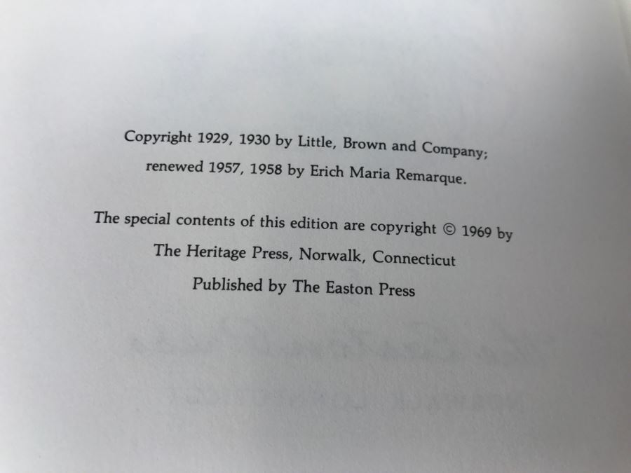 Easton Press Hardcover Book 'All Quiet On The Western Front' By Erich Maria Remarque [Photo 7]