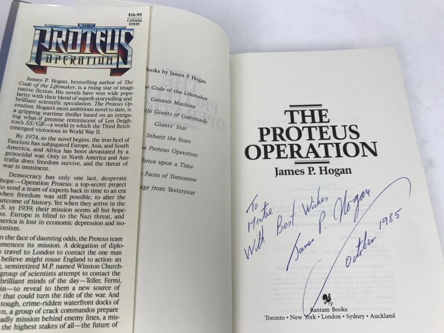 Signed Hardcover Book 'The Proteus Operation' By James P. Hogan [Photo 5]