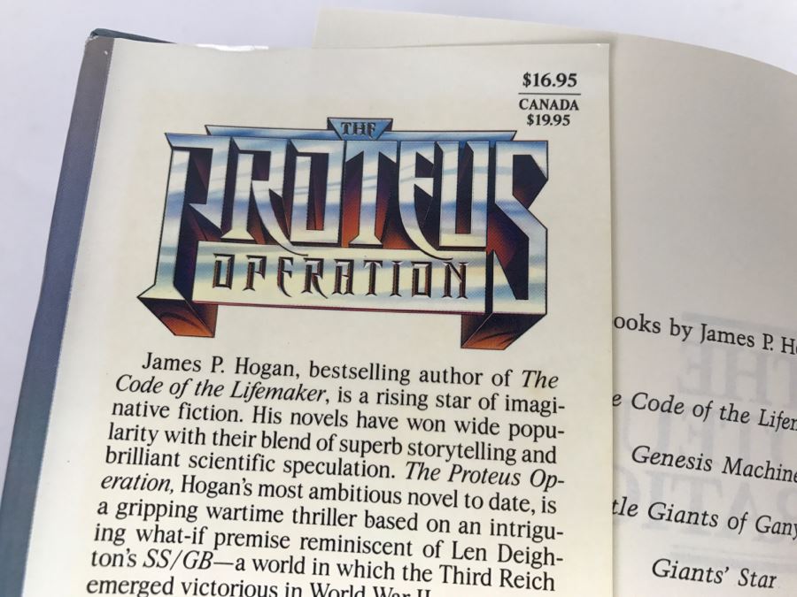 Signed Hardcover Book 'The Proteus Operation' By James P. Hogan [Photo 6]