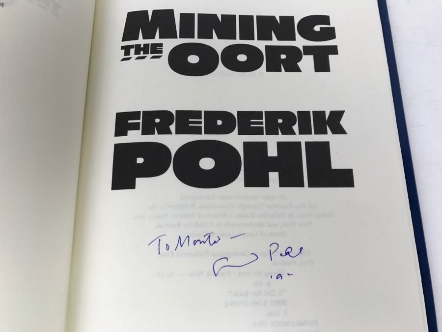 Signed First Edition Hardcover Book 'Mining The Oort' By Frederik Pohl [Photo 8]