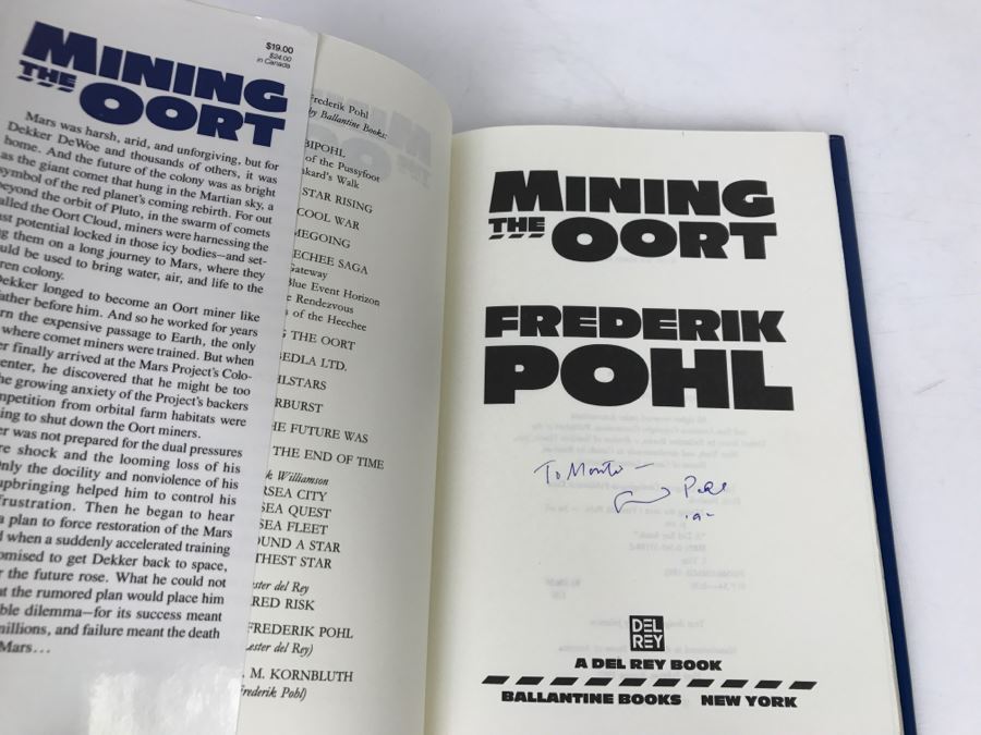 Signed First Edition Hardcover Book 'Mining The Oort' By Frederik Pohl [Photo 5]