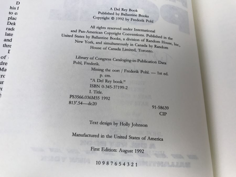 Signed First Edition Hardcover Book 'Mining The Oort' By Frederik Pohl [Photo 10]