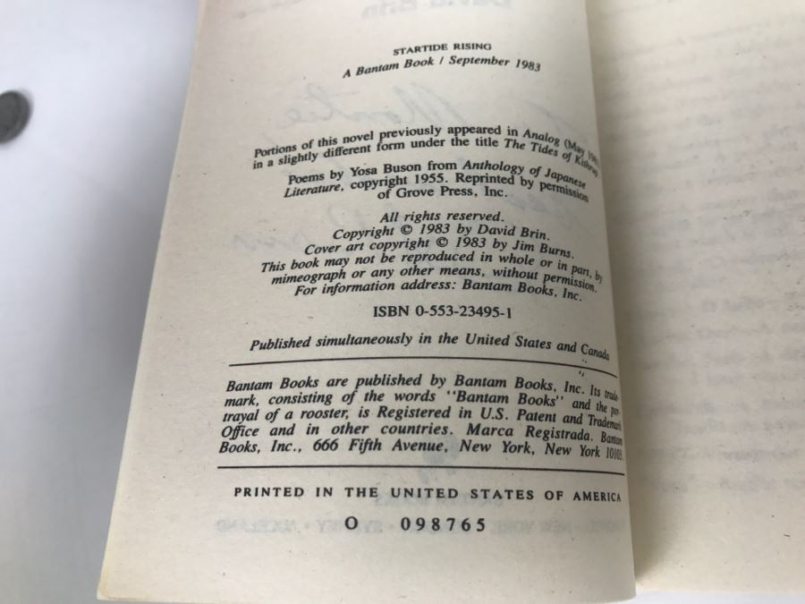 Signed Set Of (3) Paperback Books By David Brin [Photo 17]