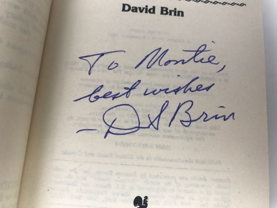 Signed Set Of (3) Paperback Books By David Brin [Photo 16]