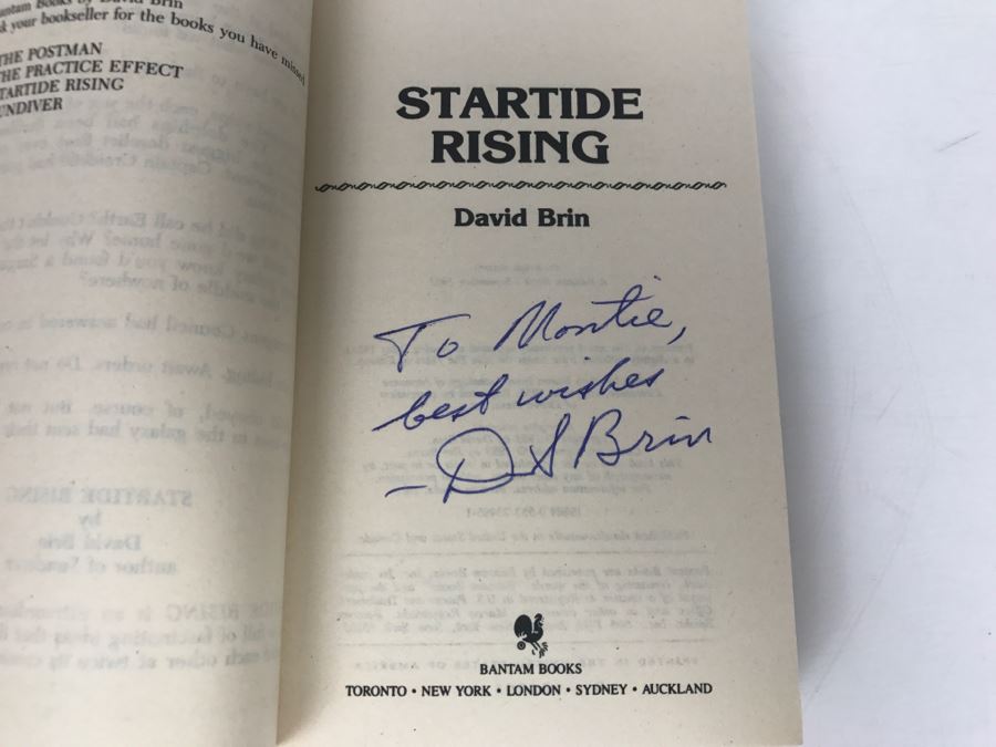 Signed Set Of (3) Paperback Books By David Brin [Photo 15]