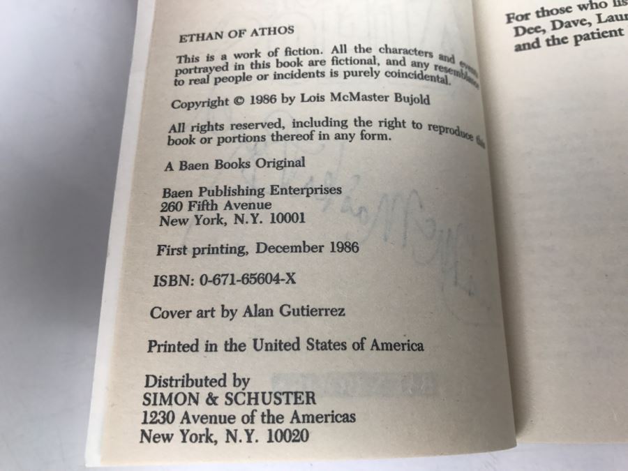 Signed Set Of (4) Paperback Books By Lois McMaster Bujold [Photo 21]