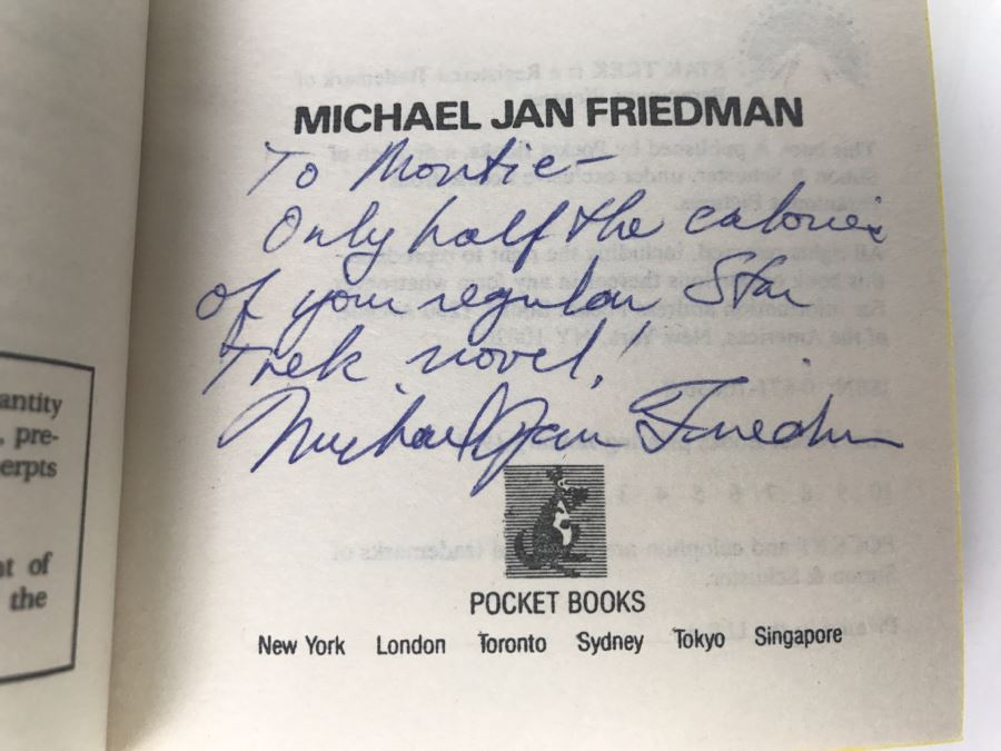 Signed Set Of (4) Paperback Books STAR TREK By Michael Jan Friedman [Photo 29]