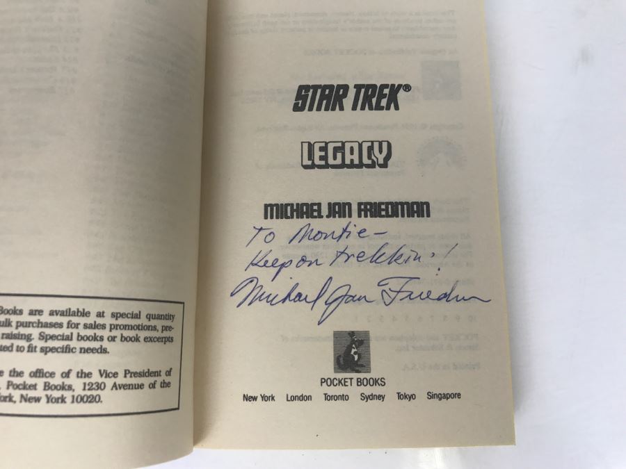 Signed Set Of (4) Paperback Books STAR TREK By Michael Jan Friedman [Photo 13]