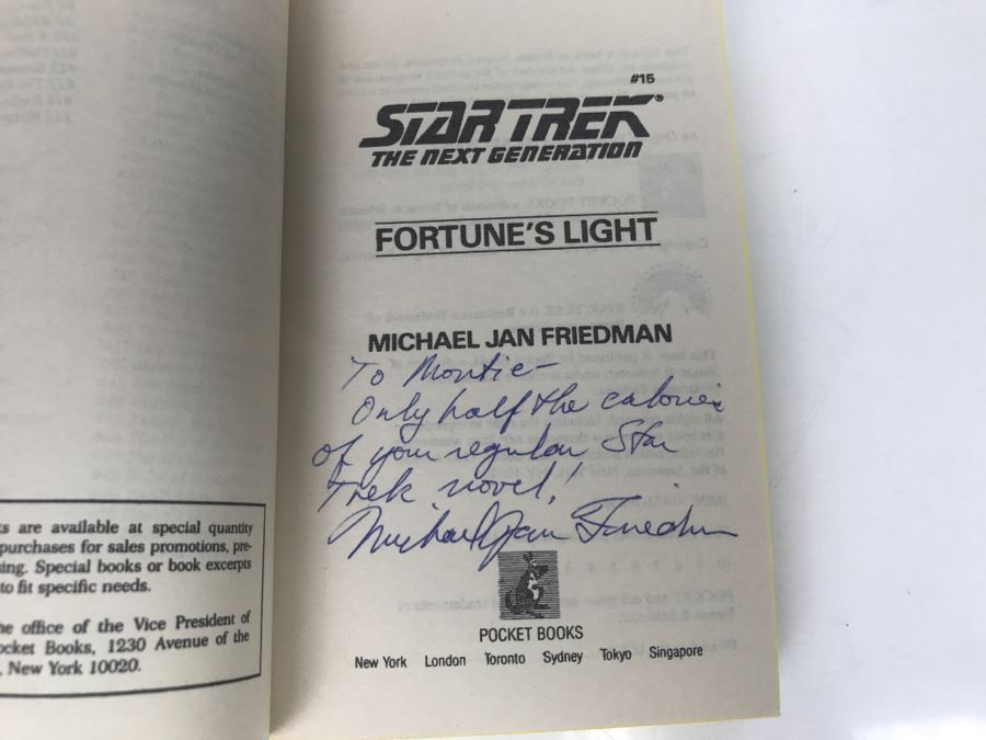Signed Set Of (4) Paperback Books STAR TREK By Michael Jan Friedman [Photo 28]
