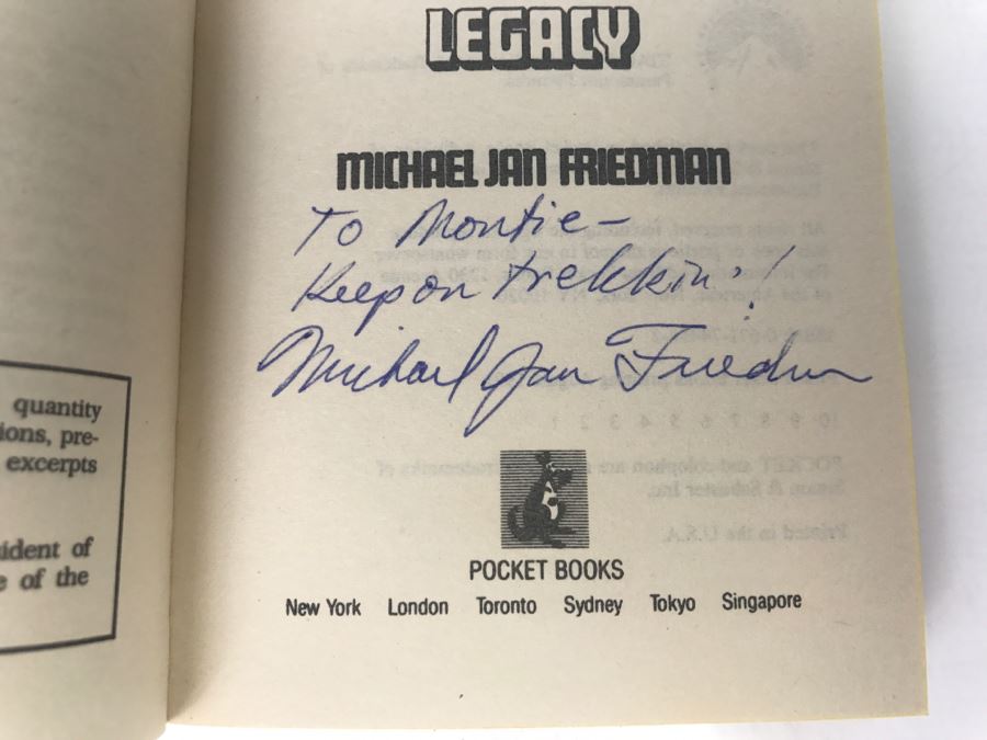 Signed Set Of (4) Paperback Books STAR TREK By Michael Jan Friedman [Photo 14]
