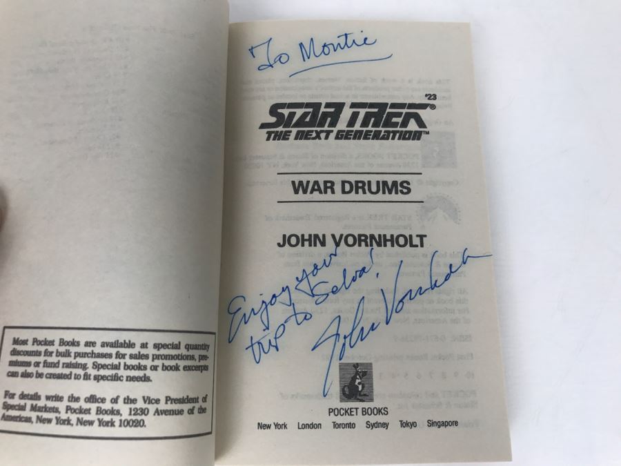 Signed Set Of (4) Paperback Books STAR TREK By John Vornholt [Photo 13]