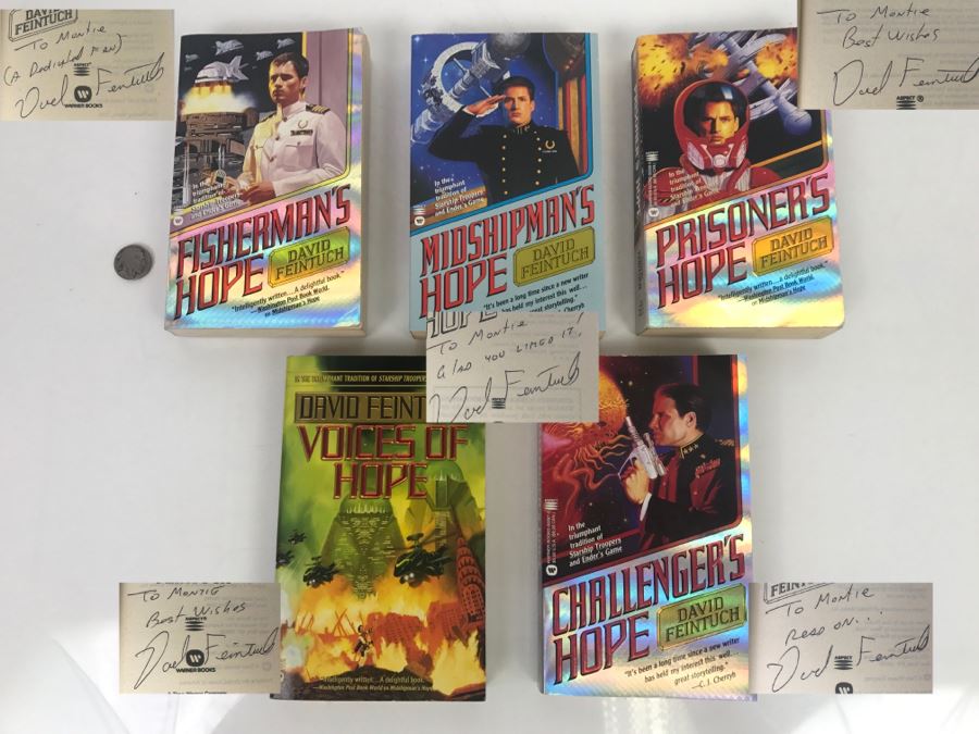 Signed Set Of (5) Paperback Books By David Feintuch [Photo 1]