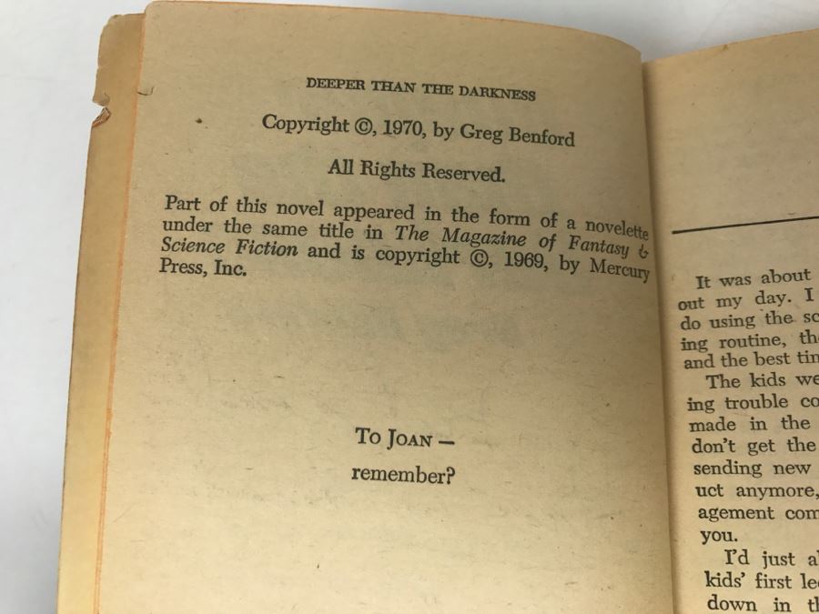 Signed Set Of (3) Paperback Books By Gregory Benford [Photo 8]