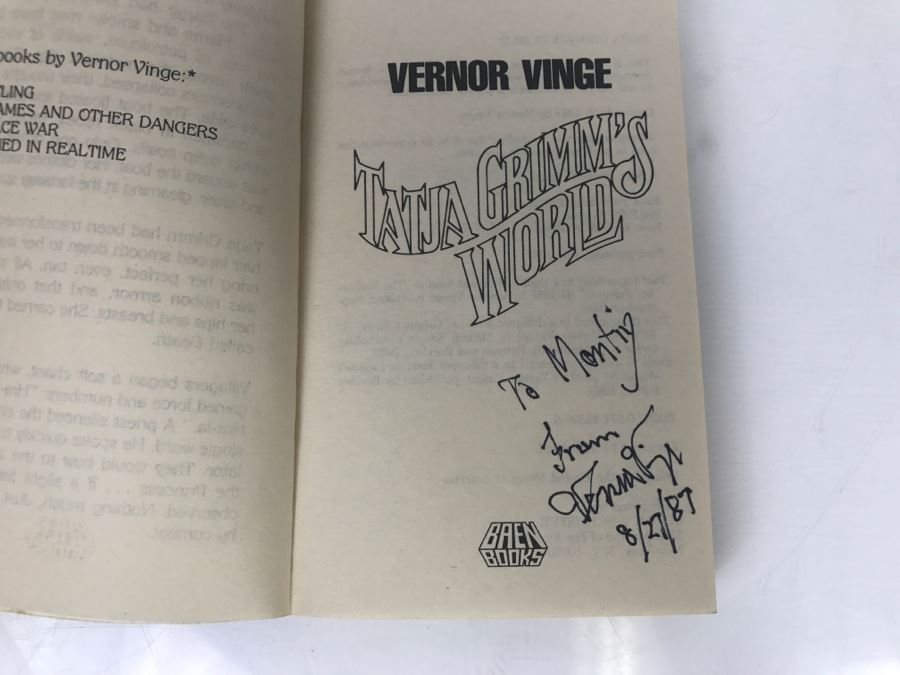 Signed Set Of (2) Paperback Books By Vernor Vinge [Photo 13]
