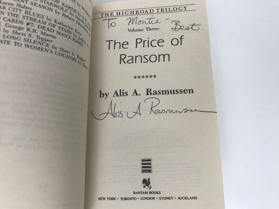 Signed Set Of (3) Paperback Books By Alis A. Rasmussen [Photo 18]