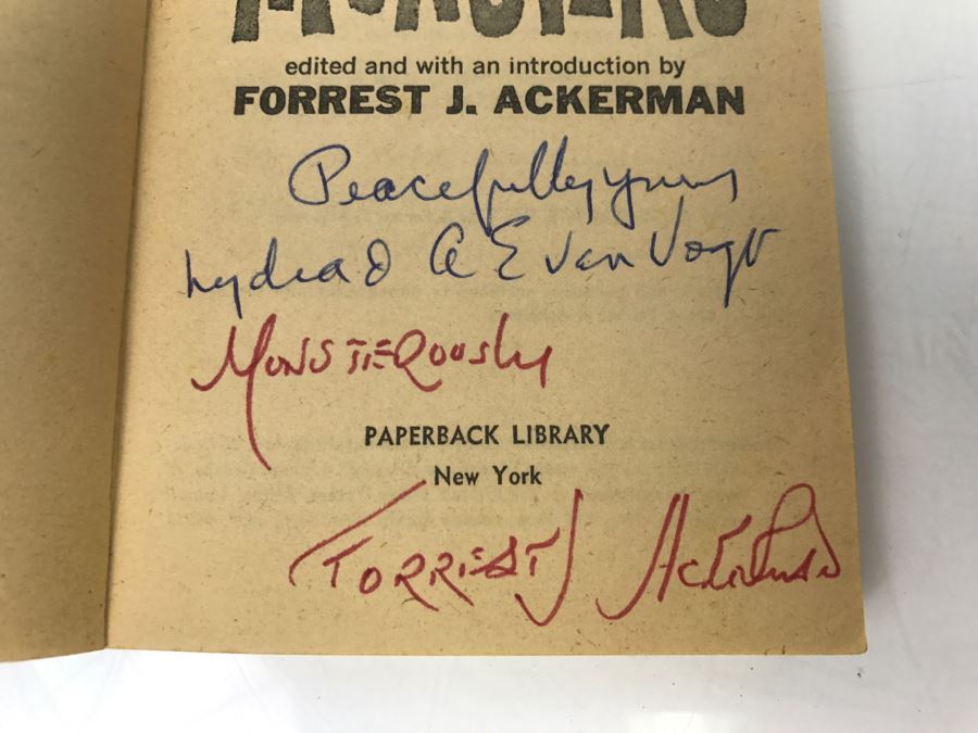 Signed Paperback Book 'Science Fiction Monster' By A. E. Van Vogt (Signed) And Forrest J. Ackerman (Signed) [Photo 6]