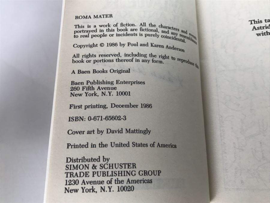 Signed Set Of (4) Paperback Books By Poul Anderson (Signed) And Karen Anderson (Signed) [Photo 14]