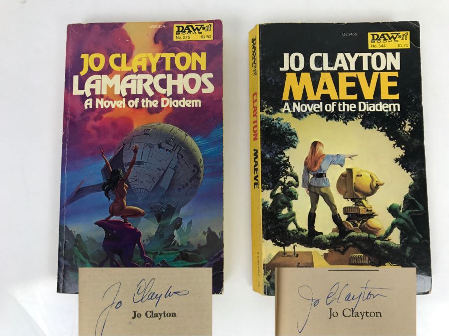 Signed Set Of (2) Paperback Books By Jo Clayton [Photo 1]