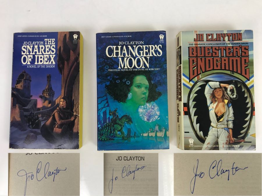 Signed Set Of (3) Paperback Books By Jo Clayton [Photo 1]