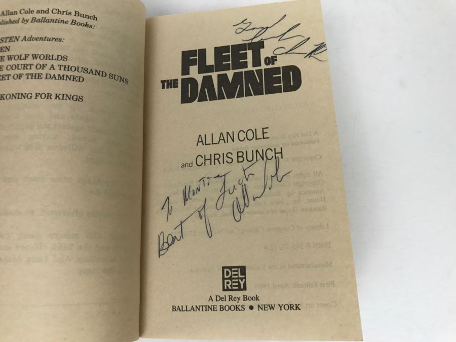 Signed Set Of (3) Paperback Books By Allan Cole And Chris Bunch [Photo 6]