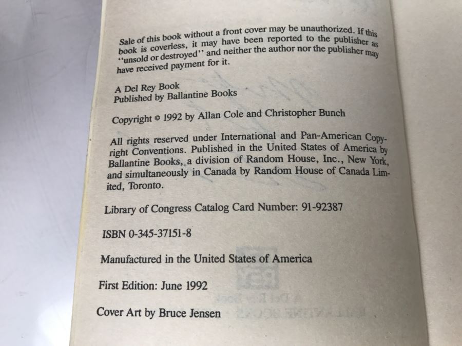 Signed Set Of (3) Paperback Books By Allan Cole And Chris Bunch [Photo 20]