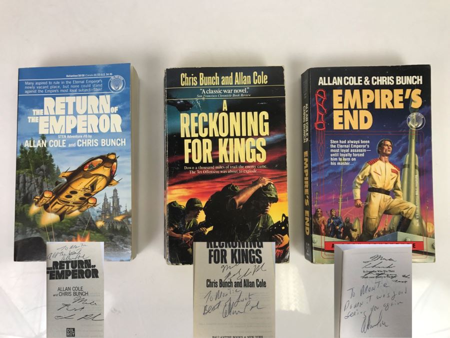 Signed Set Of (3) Paperback Books By Allan Cole And Chris Bunch [Photo 1]