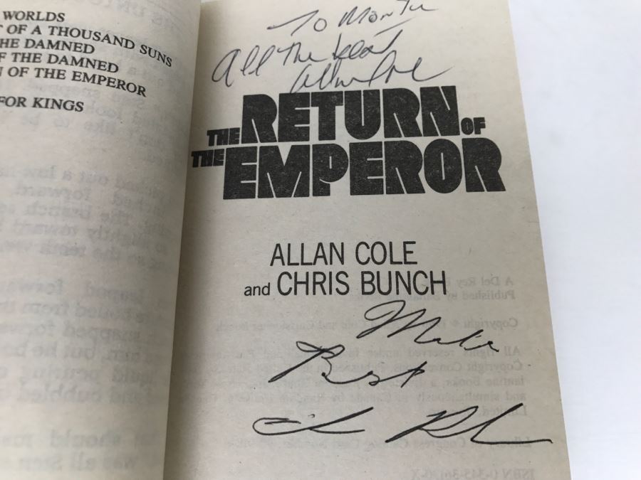 Signed Set Of (3) Paperback Books By Allan Cole And Chris Bunch [Photo 7]