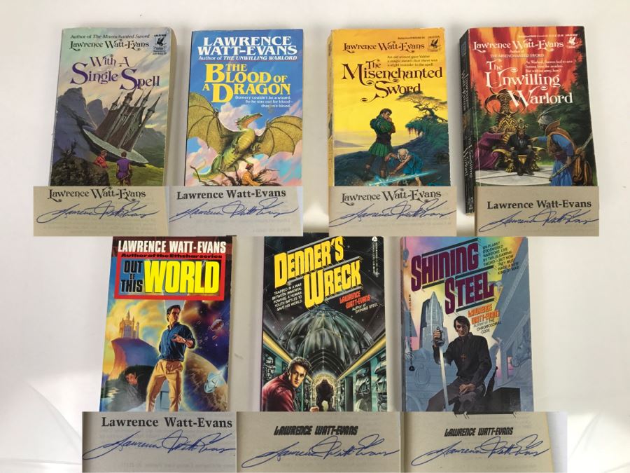 Signed Set Of (7) Paperback Books By Lawrence Watt-Evans [Photo 1]