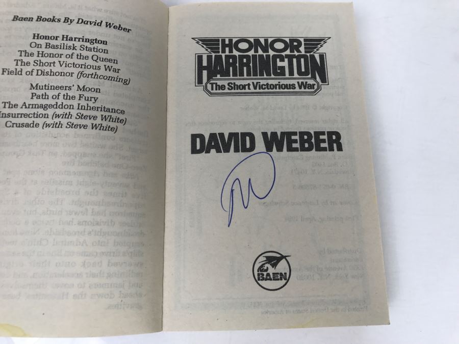 Signed Set Of (2) Paperback Books By David Weber [Photo 6]