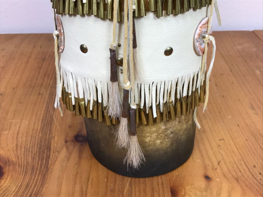 Stunning Robert Rivera Apache Basket Woman Gourd Art With Unique Wardrobe And Set Of Beaded Jewelry 25' X 14' Retailed For $3,000 [Photo 14]