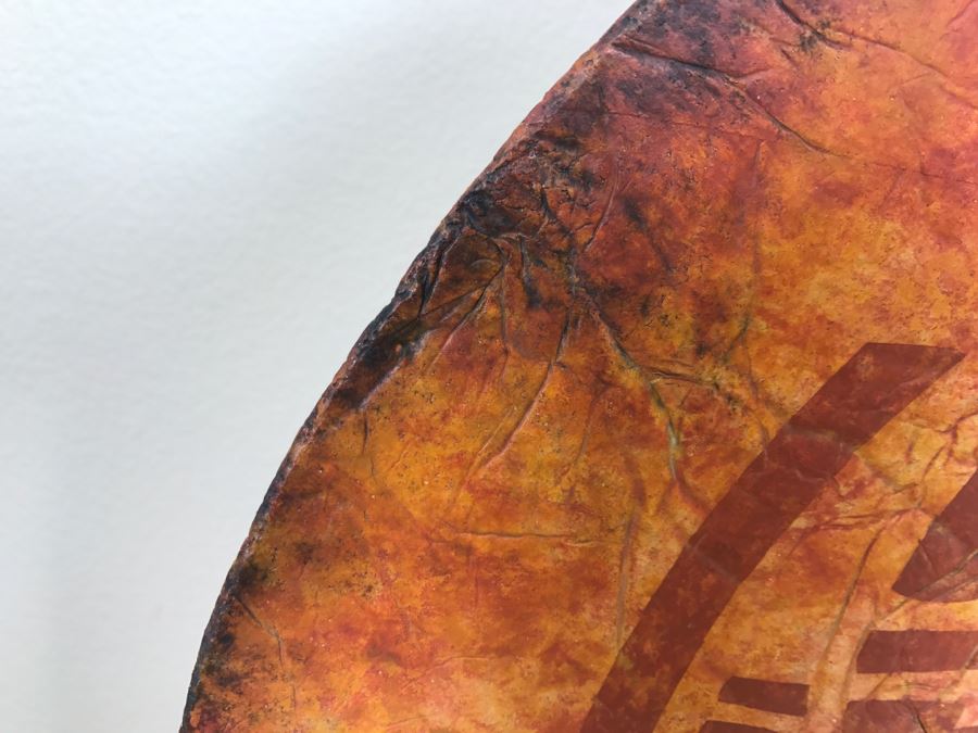 Large Platter Shield Pottery With Wrought Iron Arrow Motif Stand By Odyssey Creations Retailed For $225 From Santa Fe Saavy 23'R [Photo 11]