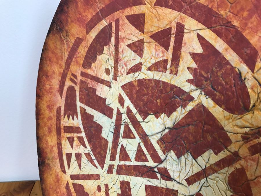 Large Platter Shield Pottery With Wrought Iron Arrow Motif Stand By Odyssey Creations Retailed For $225 From Santa Fe Saavy 23'R [Photo 19]