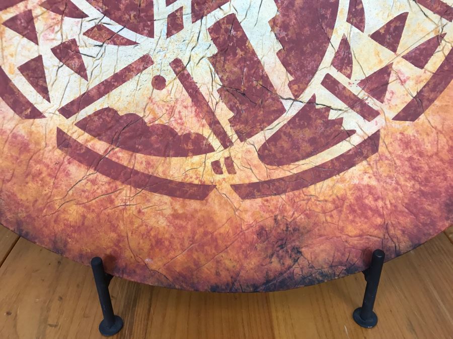 Large Platter Shield Pottery With Wrought Iron Arrow Motif Stand By Odyssey Creations Retailed For $225 From Santa Fe Saavy 23'R [Photo 10]