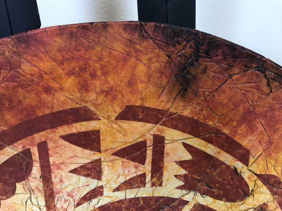 Large Platter Shield Pottery With Wrought Iron Arrow Motif Stand By Odyssey Creations Retailed For $225 From Santa Fe Saavy 23'R [Photo 5]