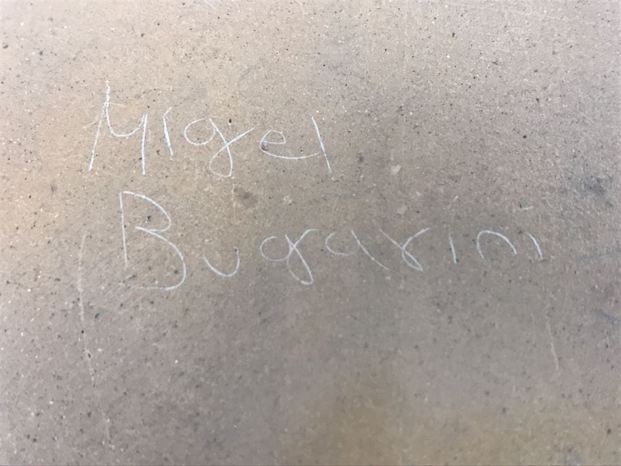 Large Signed Mata Ortiz Pottery By Miguel Bugarini En Santa Fe From The Frank Howell Gallery With Wrought Iron Stand 15'W X 18'H Estimate $250 [Photo 25]