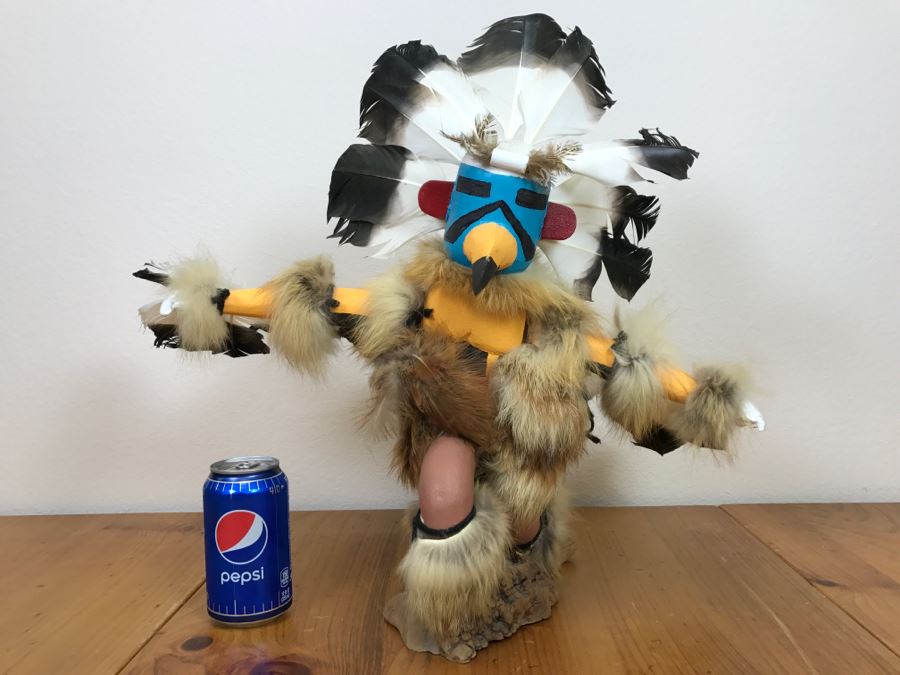 Hopi Kachina Doll KWAHU The Eagle Dancer Signed By R. David 24'W X 19'H x 15'D [Photo 4]