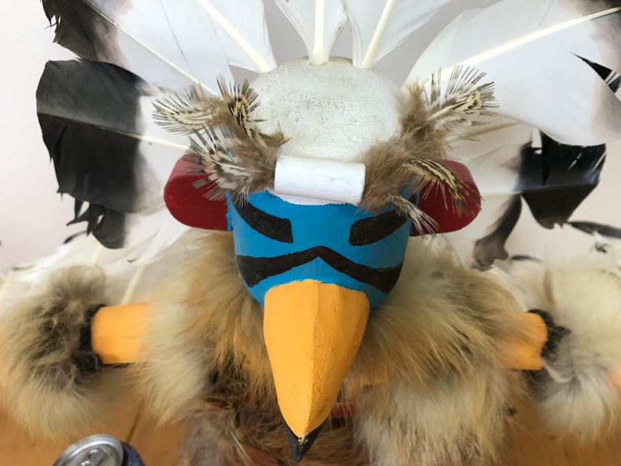 Hopi Kachina Doll KWAHU The Eagle Dancer Signed By R. David 24'W X 19'H x 15'D [Photo 9]