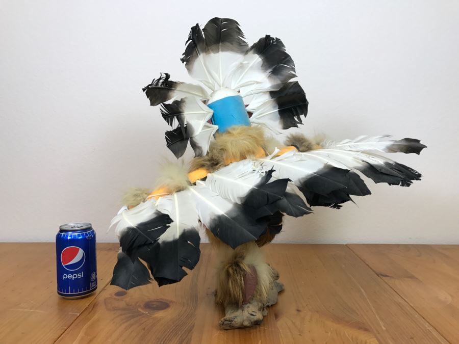 Hopi Kachina Doll KWAHU The Eagle Dancer Signed By R. David 24'W X 19'H x 15'D [Photo 15]