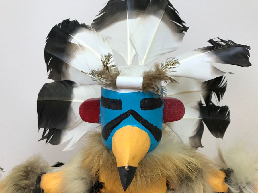 Hopi Kachina Doll KWAHU The Eagle Dancer Signed By R. David 24'W X 19'H x 15'D [Photo 8]