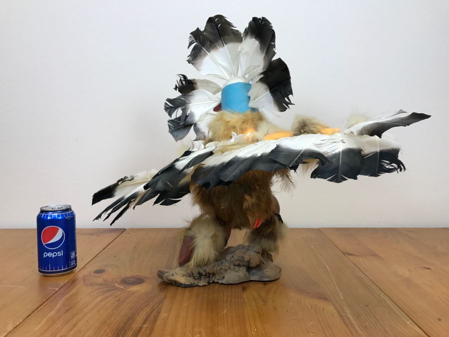 Hopi Kachina Doll KWAHU The Eagle Dancer Signed By R. David 24'W X 19'H x 15'D [Photo 22]