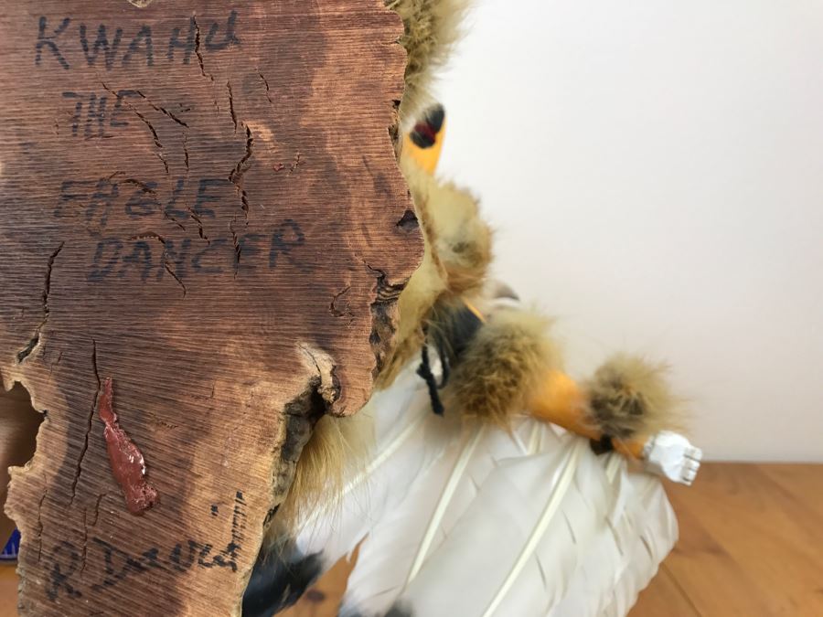 Hopi Kachina Doll KWAHU The Eagle Dancer Signed By R. David 24'W X 19'H x 15'D [Photo 3]