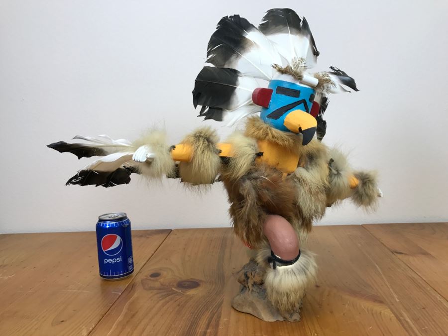 Hopi Kachina Doll KWAHU The Eagle Dancer Signed By R. David 24'W X 19'H x 15'D [Photo 24]