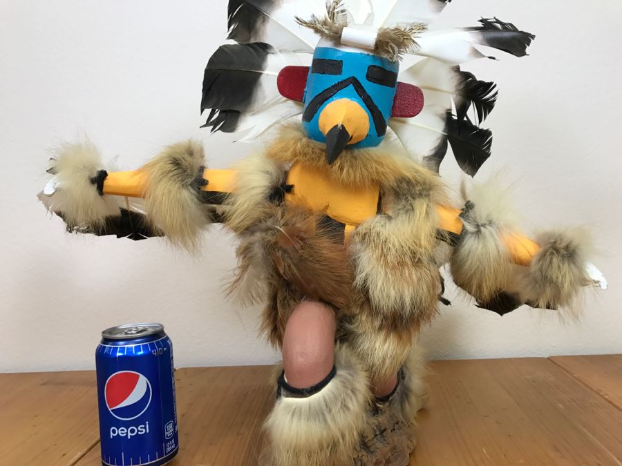 Hopi Kachina Doll KWAHU The Eagle Dancer Signed By R. David 24'W X 19'H x 15'D [Photo 5]