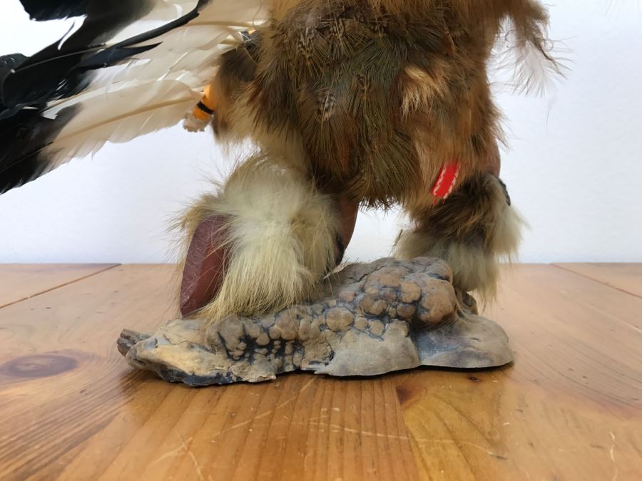 Hopi Kachina Doll KWAHU The Eagle Dancer Signed By R. David 24'W X 19'H x 15'D [Photo 21]