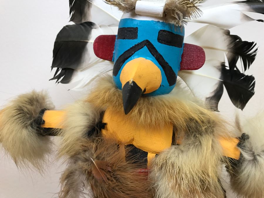 Hopi Kachina Doll KWAHU The Eagle Dancer Signed By R. David 24'W X 19'H x 15'D [Photo 10]