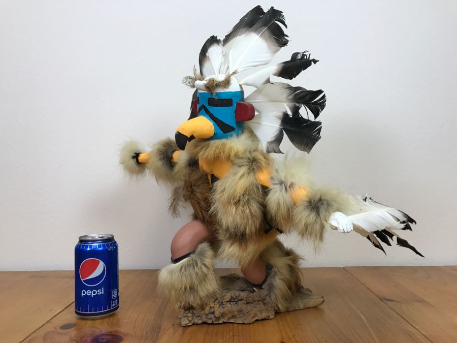 Hopi Kachina Doll KWAHU The Eagle Dancer Signed By R. David 24'W X 19'H x 15'D [Photo 2]