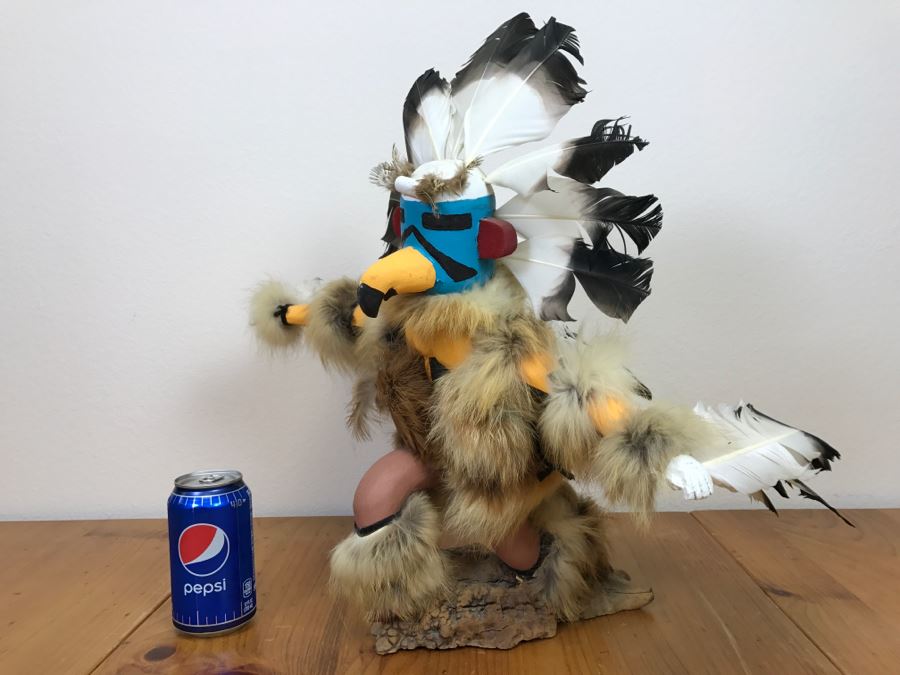 Hopi Kachina Doll KWAHU The Eagle Dancer Signed By R. David 24'W X 19'H x 15'D [Photo 12]