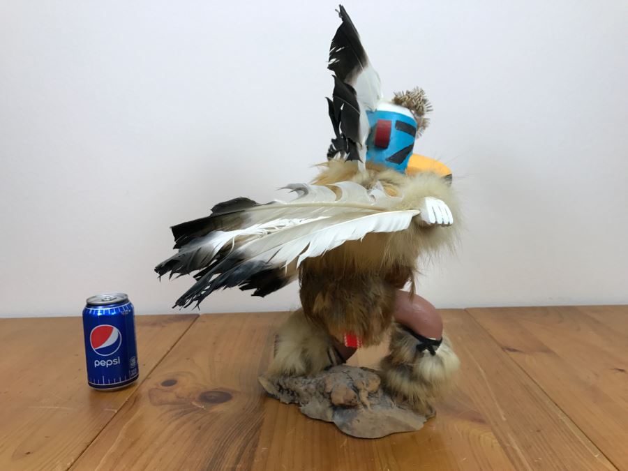 Hopi Kachina Doll KWAHU The Eagle Dancer Signed By R. David 24'W X 19'H x 15'D [Photo 23]